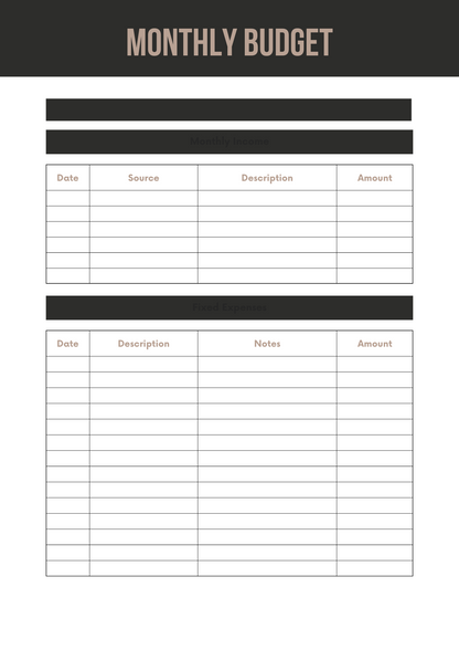 Financial Planner Editable Canva Template for Budget Management Success