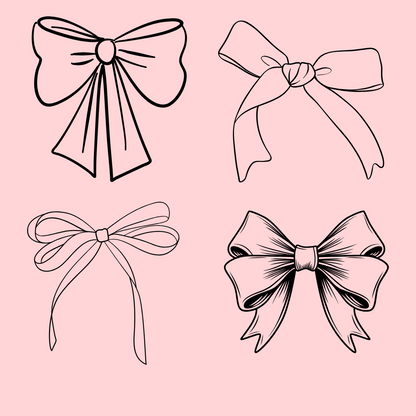 Messy Coquette Bows – Editable Canva Elements & PNG | Feminine Aesthetic Clipart