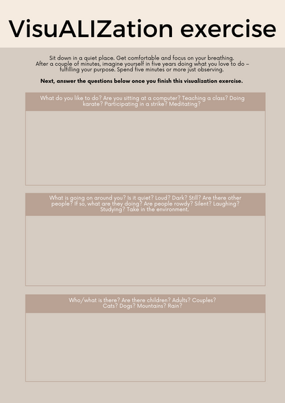 Find Your Passion Journal & Workbook  Self-Discovery Guide with Canva Editable Templates