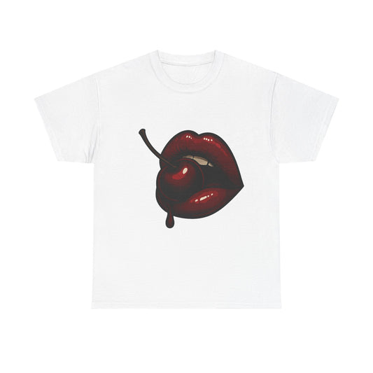 Seductive Cherry Lips Italian Design Art Retro Glam Dark Fruit Bite