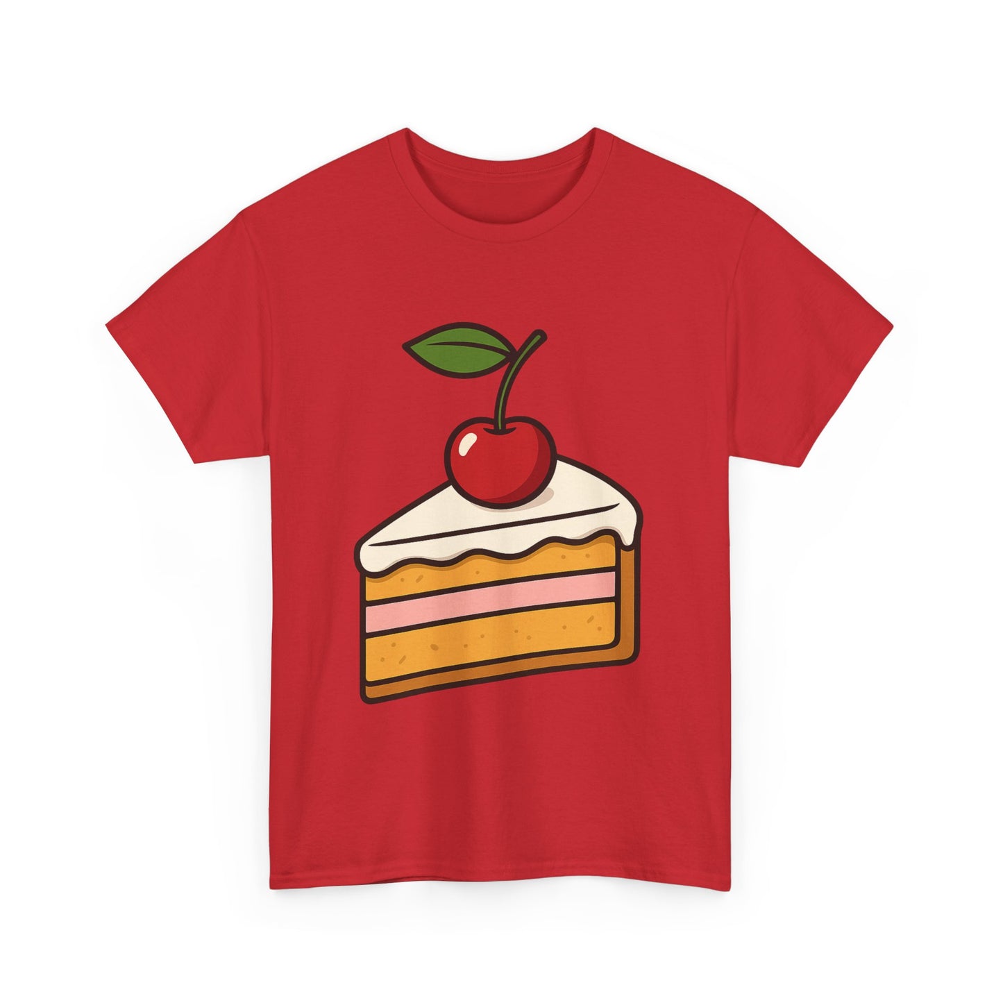 Cherry on Top Italian Design Art  Cute Cake Slice with Glossy Fruit