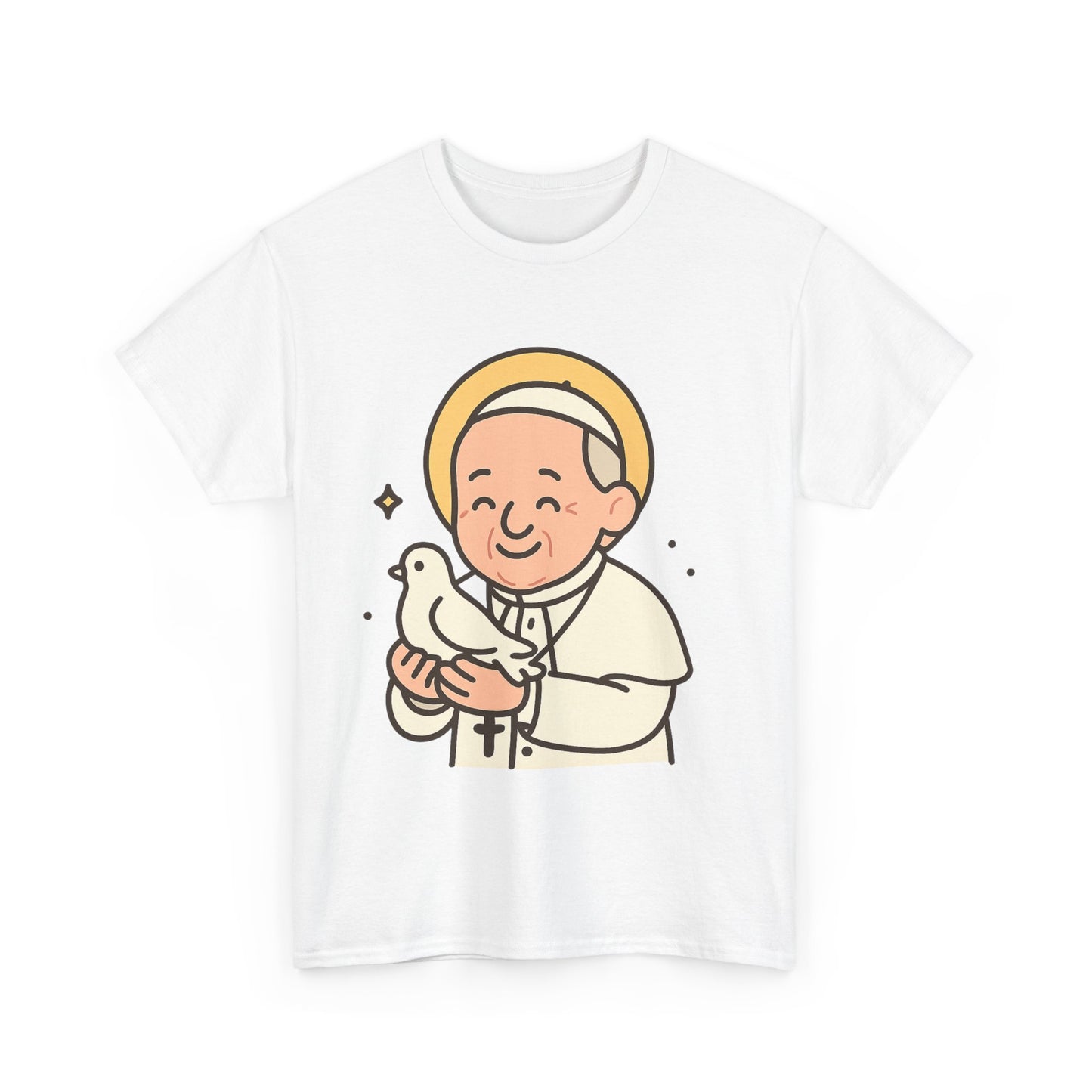 Kawaii Pope Francis with Dove Tribute Illustration