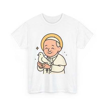 Kawaii Pope Francis with Dove Tribute Illustration
