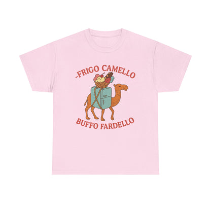 Camiseta con el divertido meme "Fridge Camel Burden" y el divertido meme "Cerebro italiano podrido"