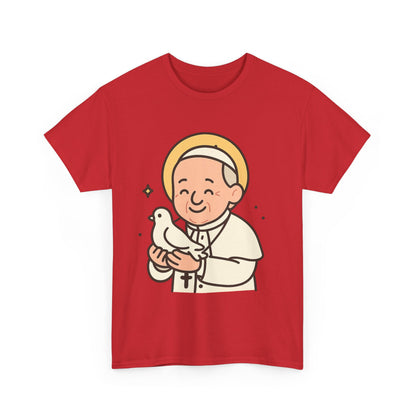 Kawaii Pope Francis with Dove Tribute Illustration
