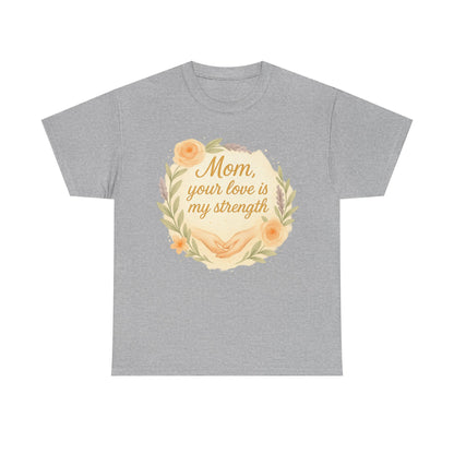 Mom Your Love Is My Strength Floral Mother's Day Quote in Italian