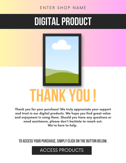 Digital Product Download Template Editable Canva Design for Businesses