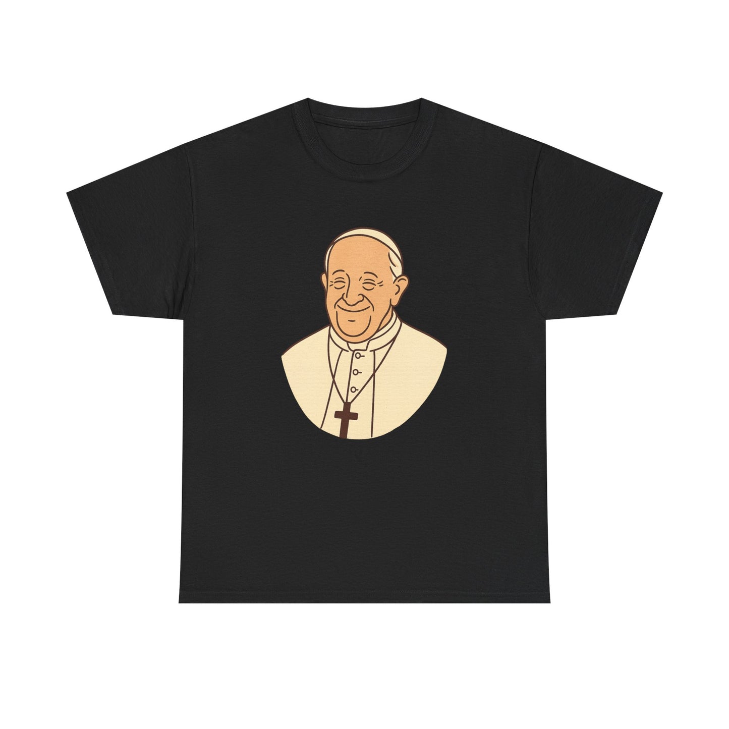 Kawaii Minimal Pope Francis Portrait | Soft Color Transparent Illustration