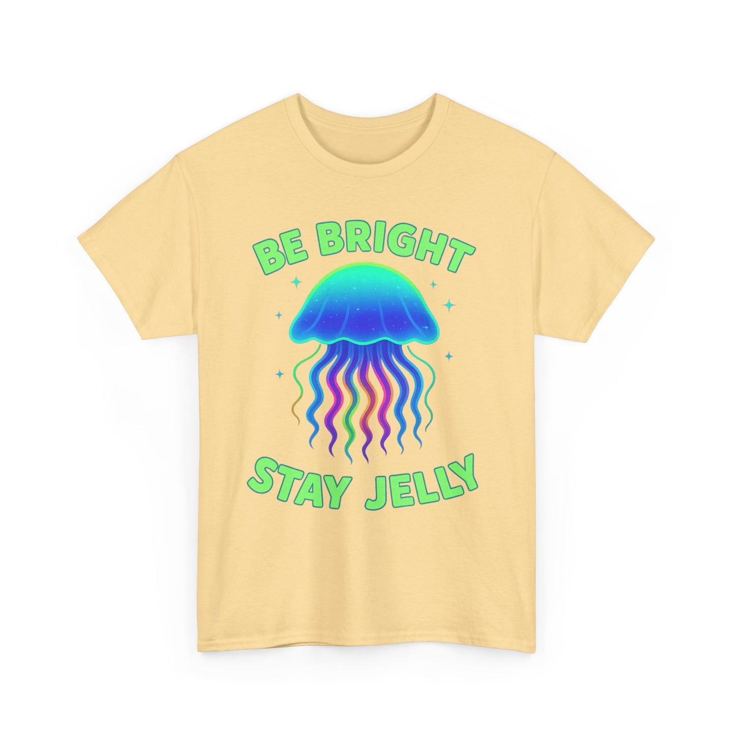 Be Bright Stay Jelly  Neon Rainbow Jellyfish Glow T-Shirt Art