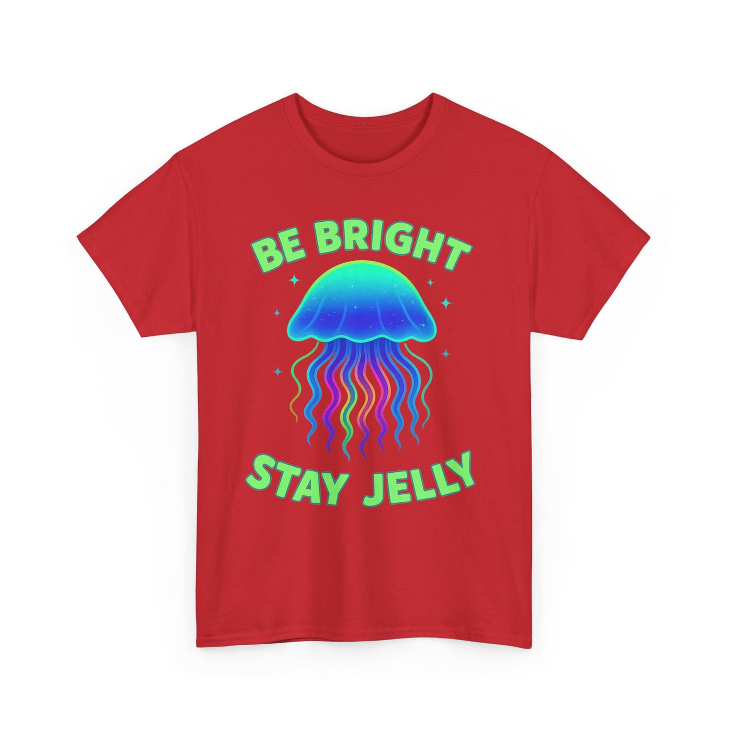 Be Bright Stay Jelly  Neon Rainbow Jellyfish Glow T-Shirt Art