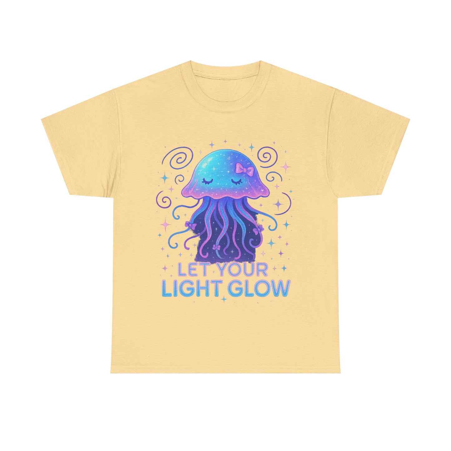 Let Your Light Glow  Bioluminescent Jellyfish Aesthetic Neon Art T-Shirt