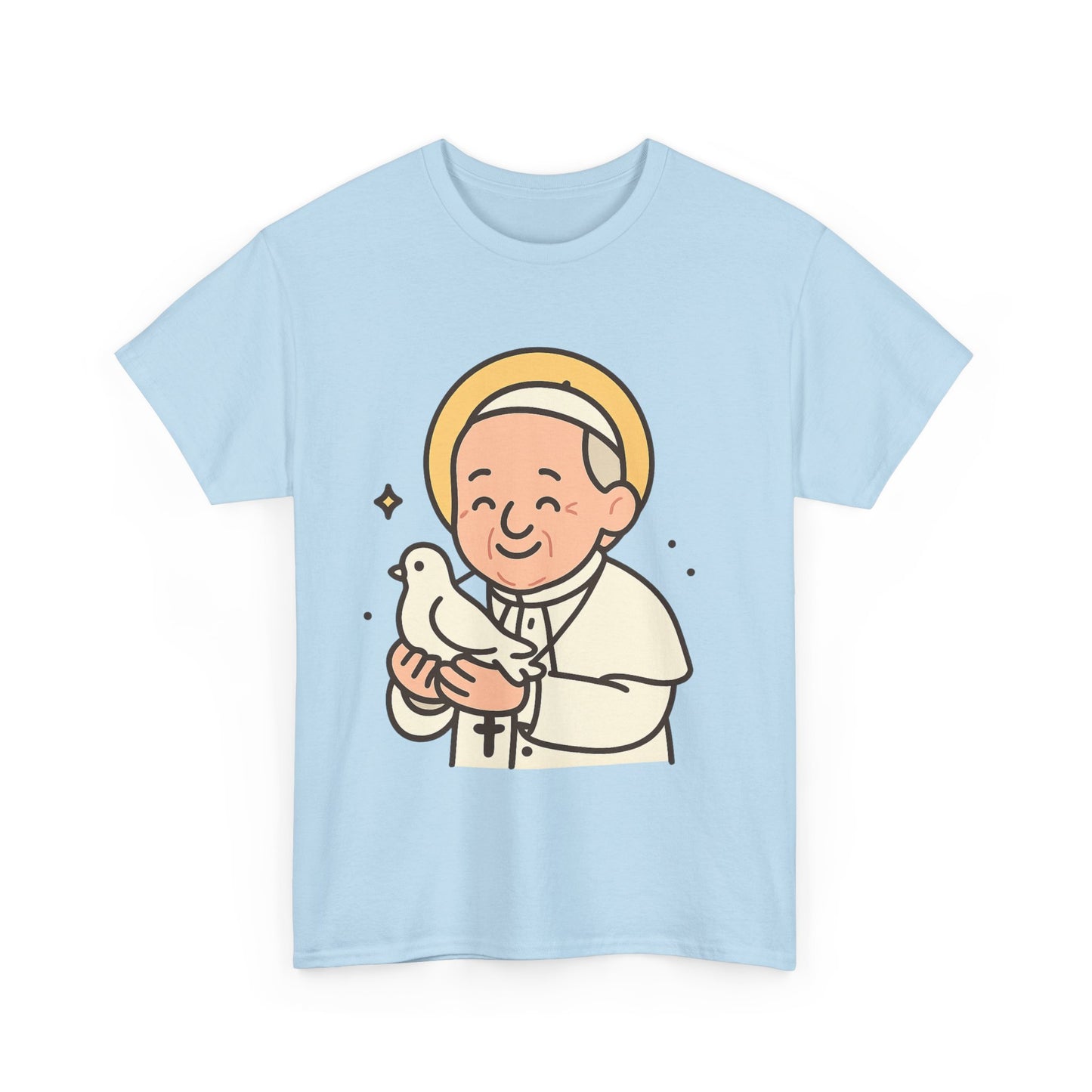 Kawaii Pope Francis with Dove Tribute Illustration