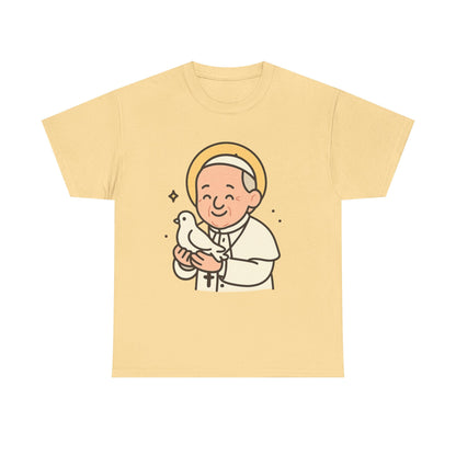 Kawaii Pope Francis with Dove Tribute Illustration