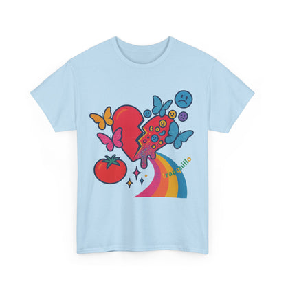 Glitch Heart with Butterflies and Emojis Pop Surreal Shisgama Art