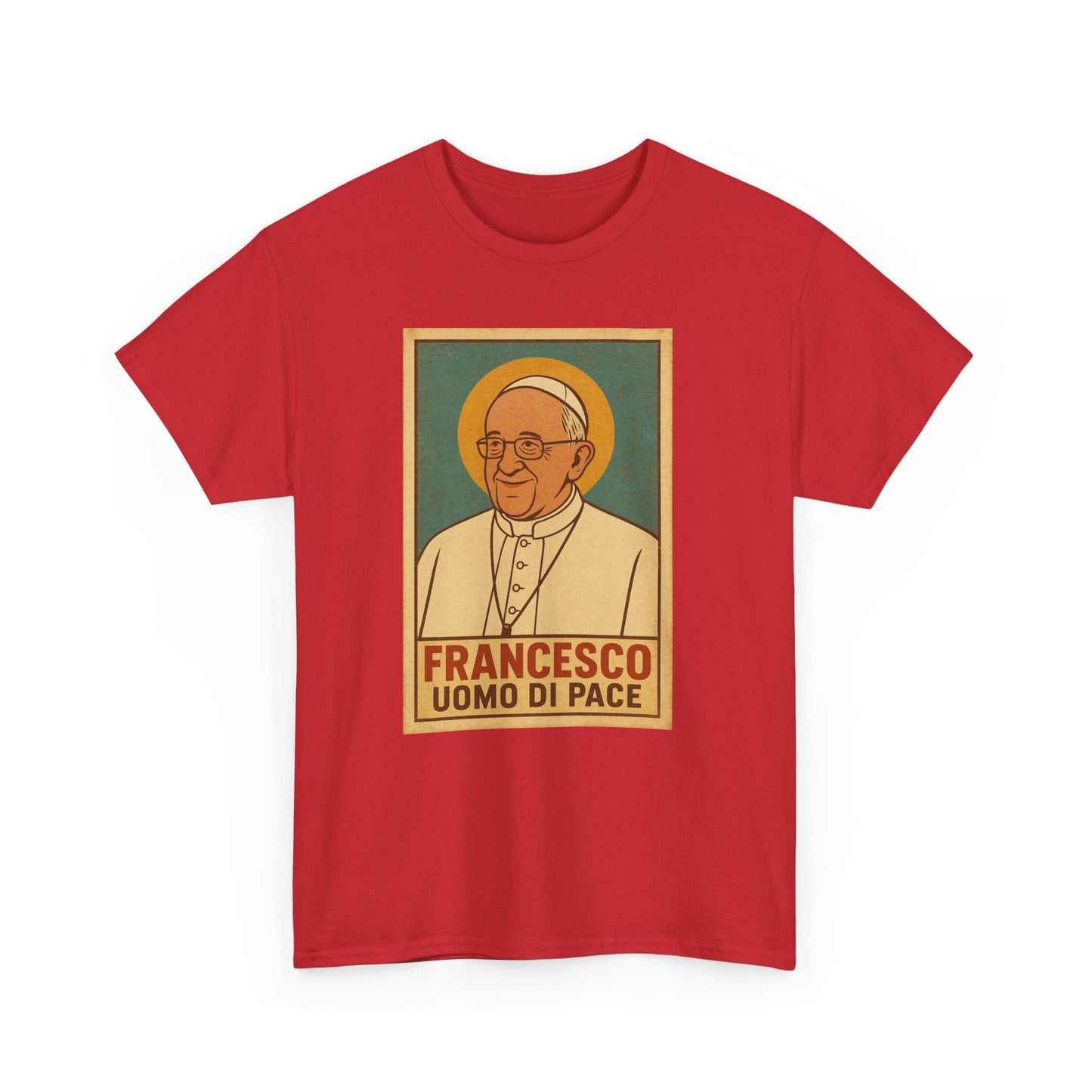 Francis Man of Peace | Retro Poster Illustration of Pope Francis