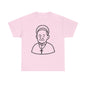 Simple Line Art Pope Francis with Halo | Transparent Minimal Outline
