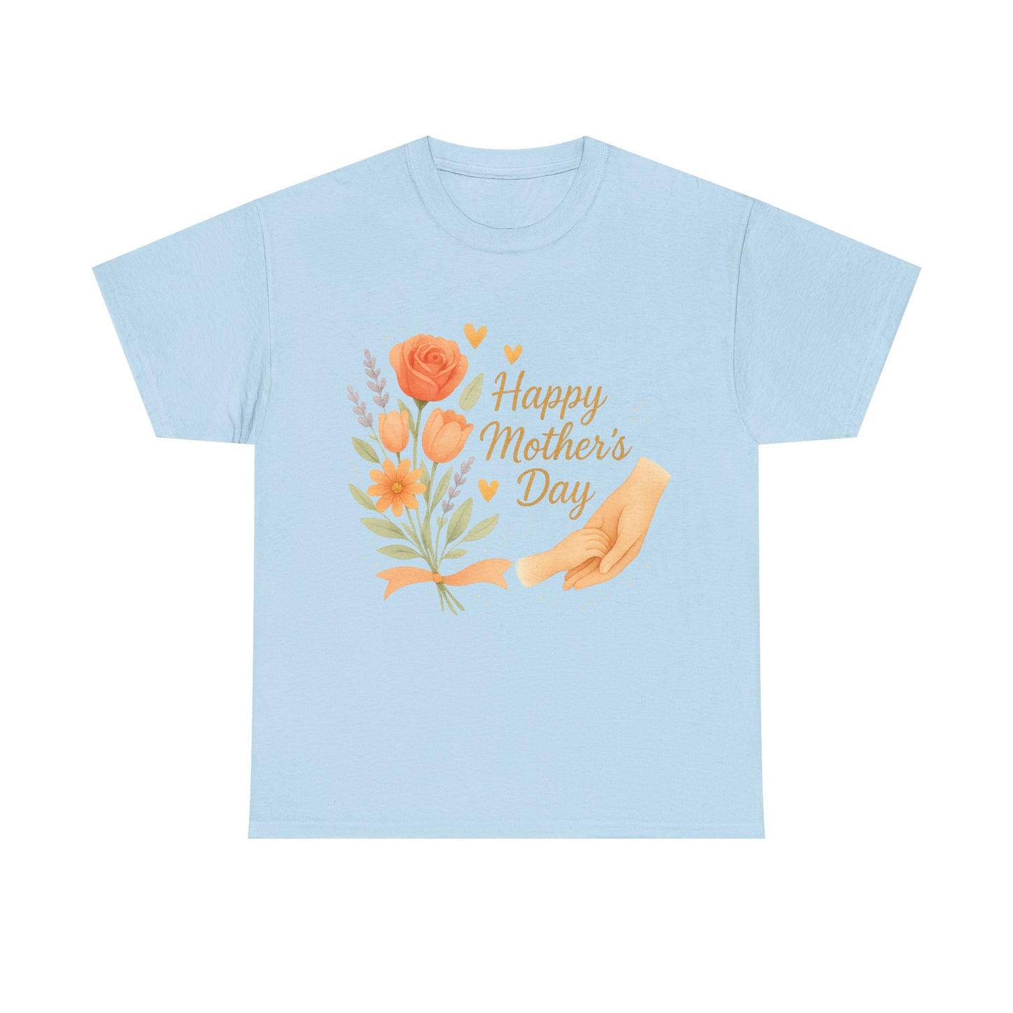 Happy Mother's Day Floral Hands Watercolor Quote Illustration