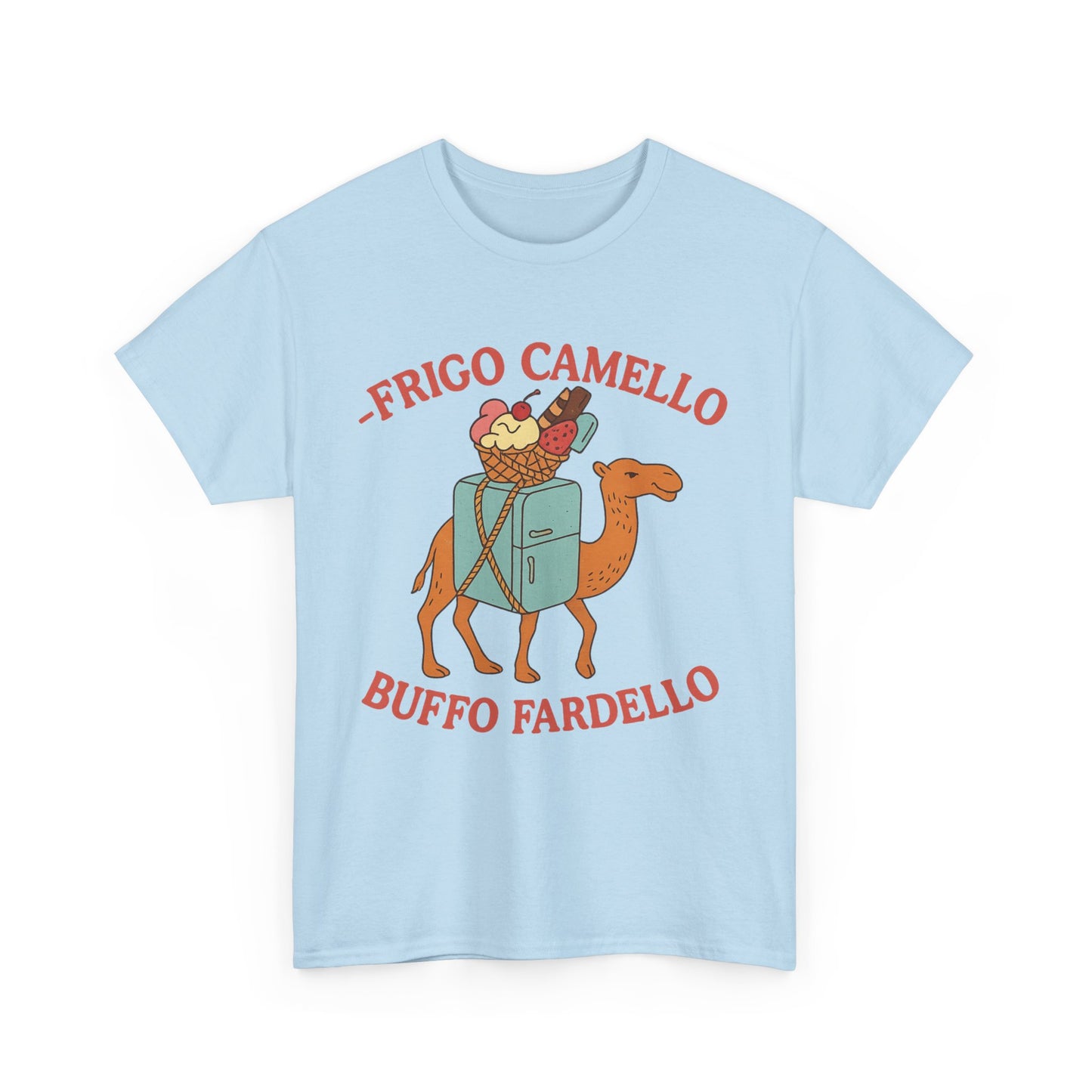 Camiseta con el divertido meme "Fridge Camel Burden" y el divertido meme "Cerebro italiano podrido"