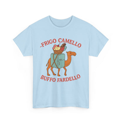 Camiseta con el divertido meme "Fridge Camel Burden" y el divertido meme "Cerebro italiano podrido"