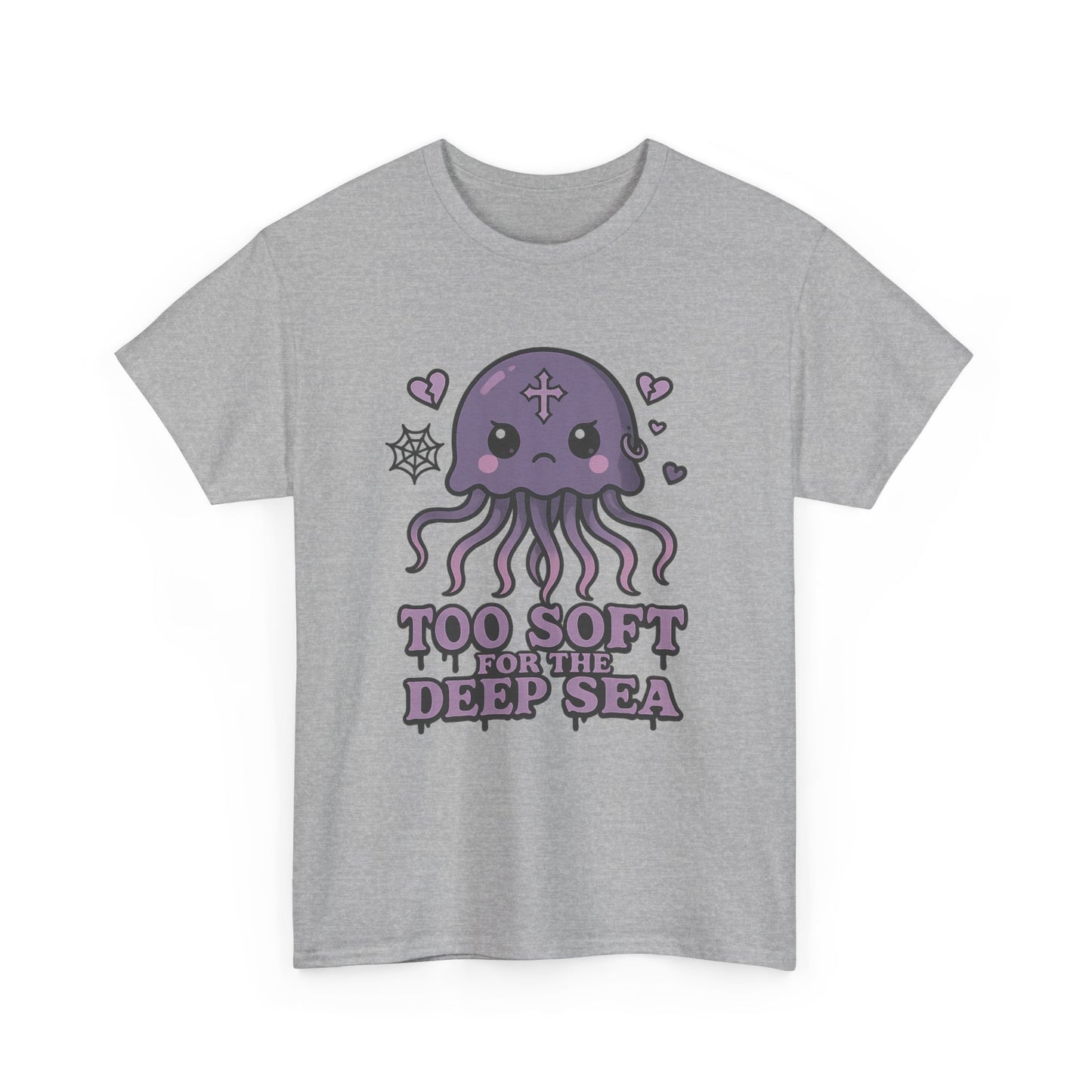Too Soft for the Deep Sea  Pastel Goth Jellyfish T-Shirt Design