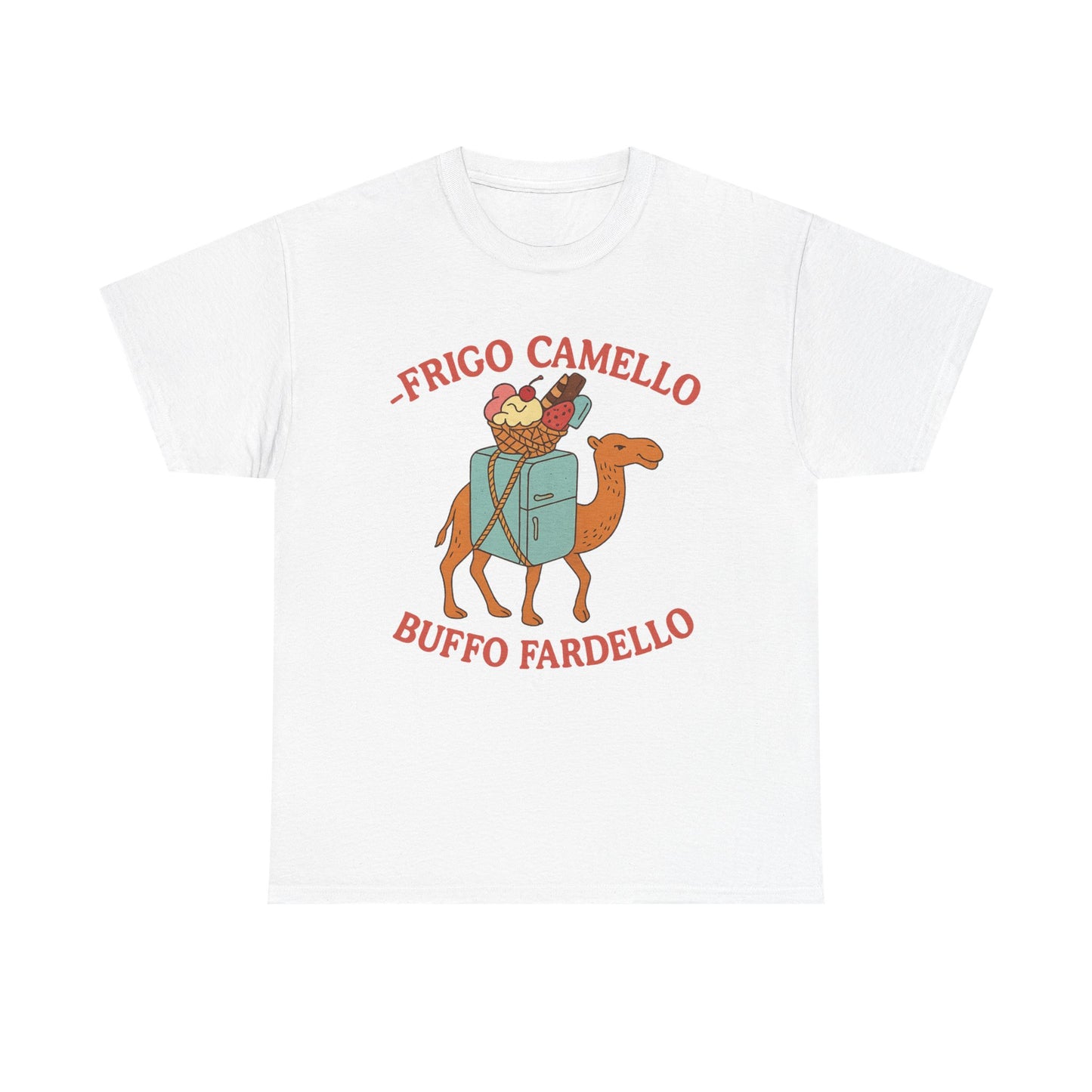 Camiseta con el divertido meme "Fridge Camel Burden" y el divertido meme "Cerebro italiano podrido"
