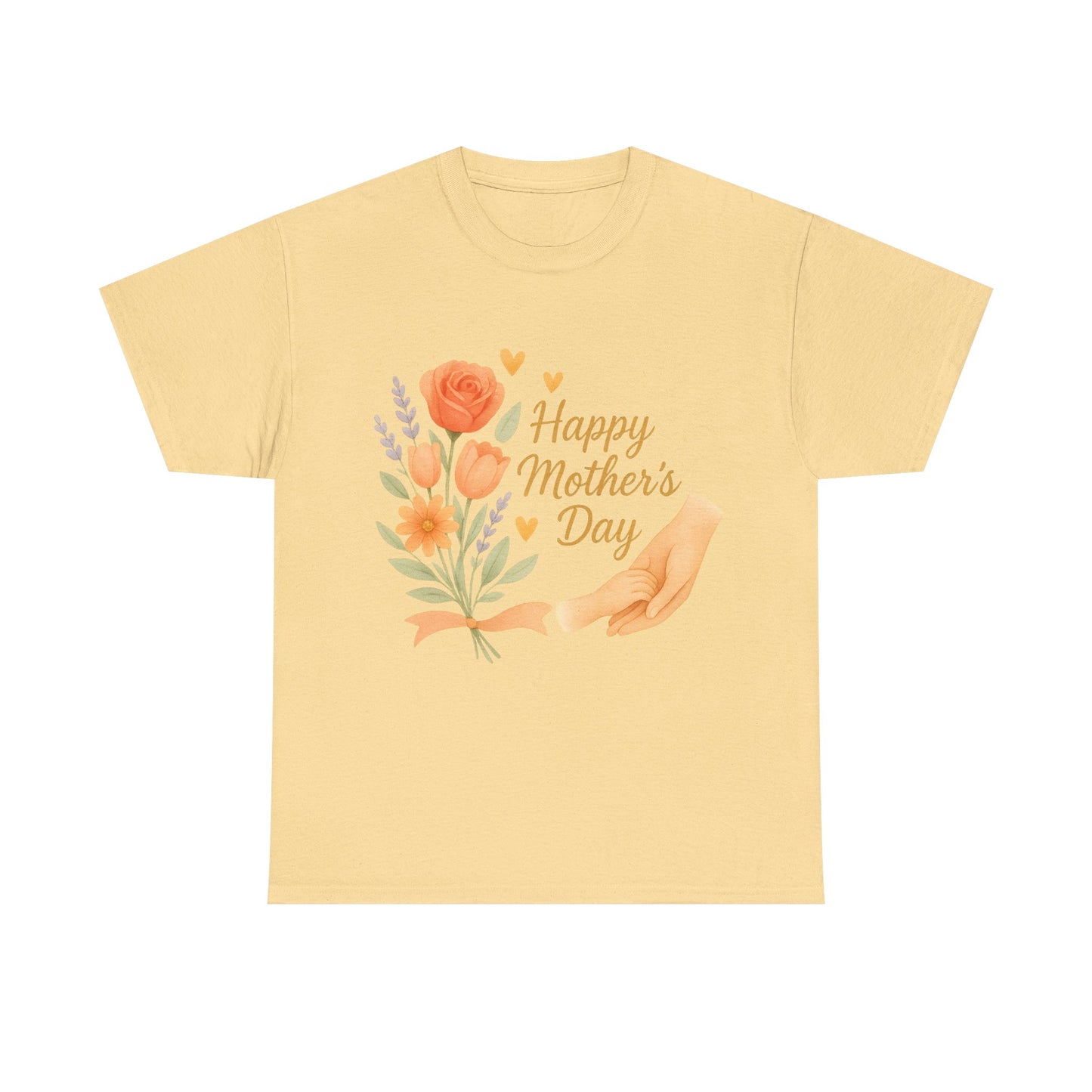 Happy Mother's Day Floral Hands Watercolor Quote Illustration