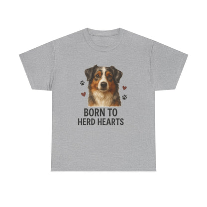 Australian Shepherd Lover Shirt  Born to Herd Hearts Dog Mom T-shirt