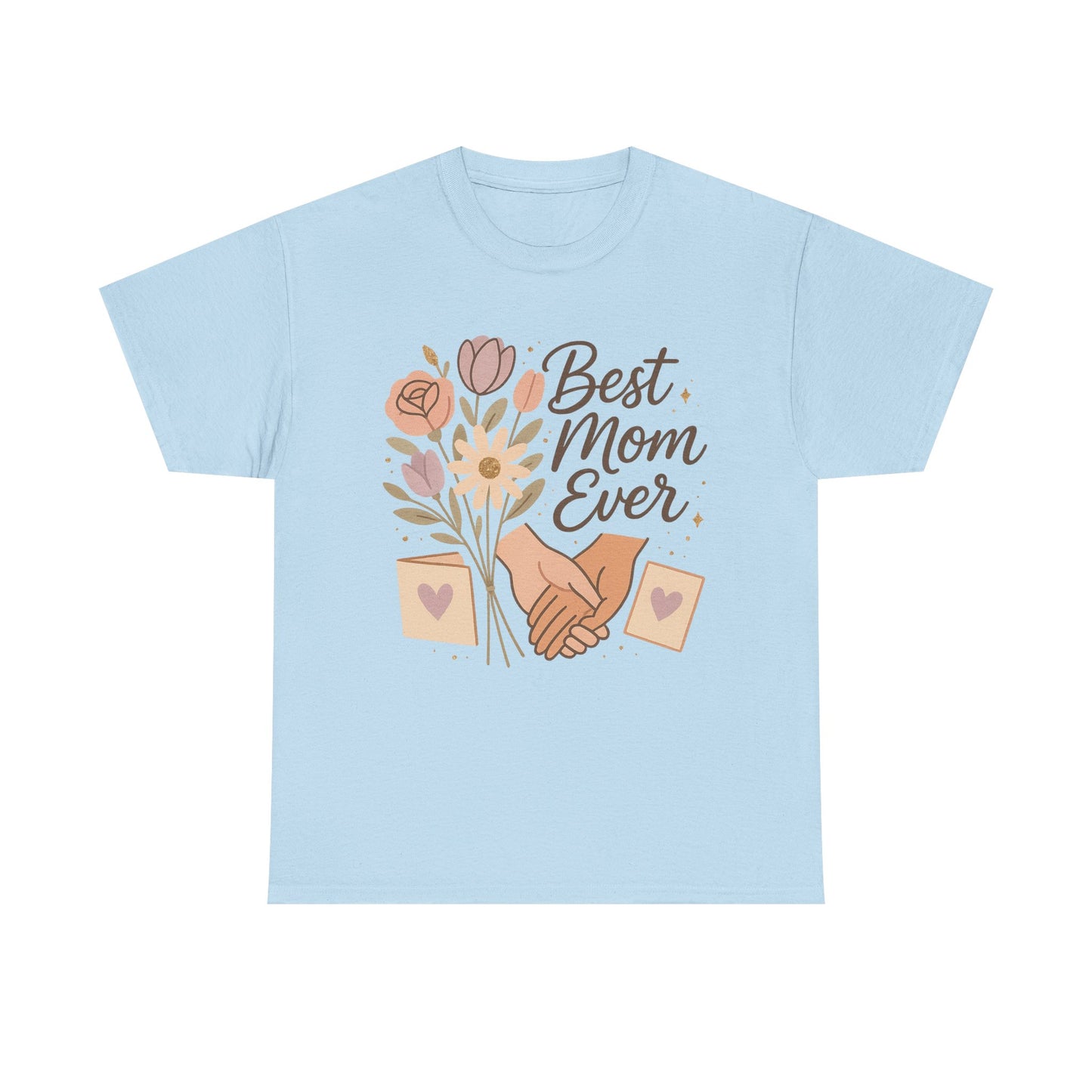 Best Mom Ever Floral Hands Vintage Mother's Day Illustration