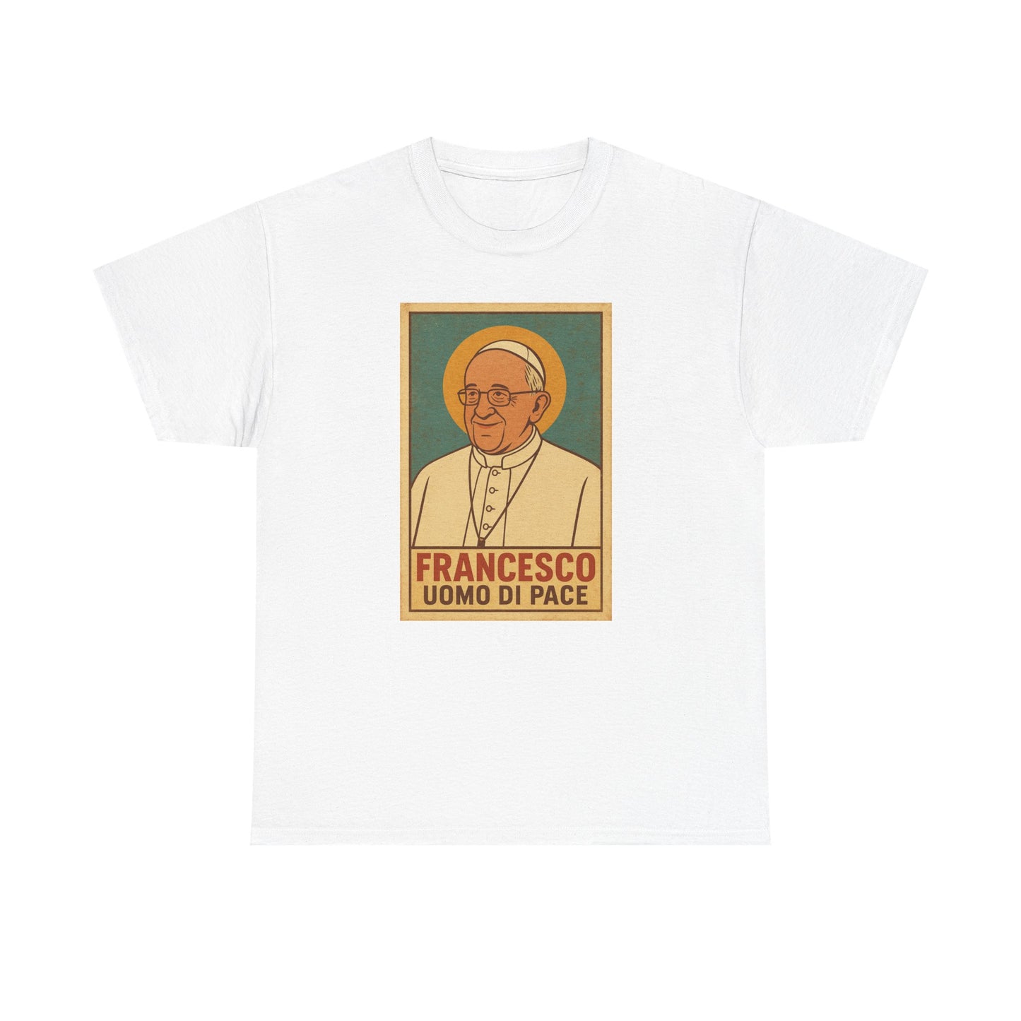 Francis Man of Peace | Retro Poster Illustration of Pope Francis