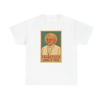 Francis Man of Peace | Retro Poster Illustration of Pope Francis