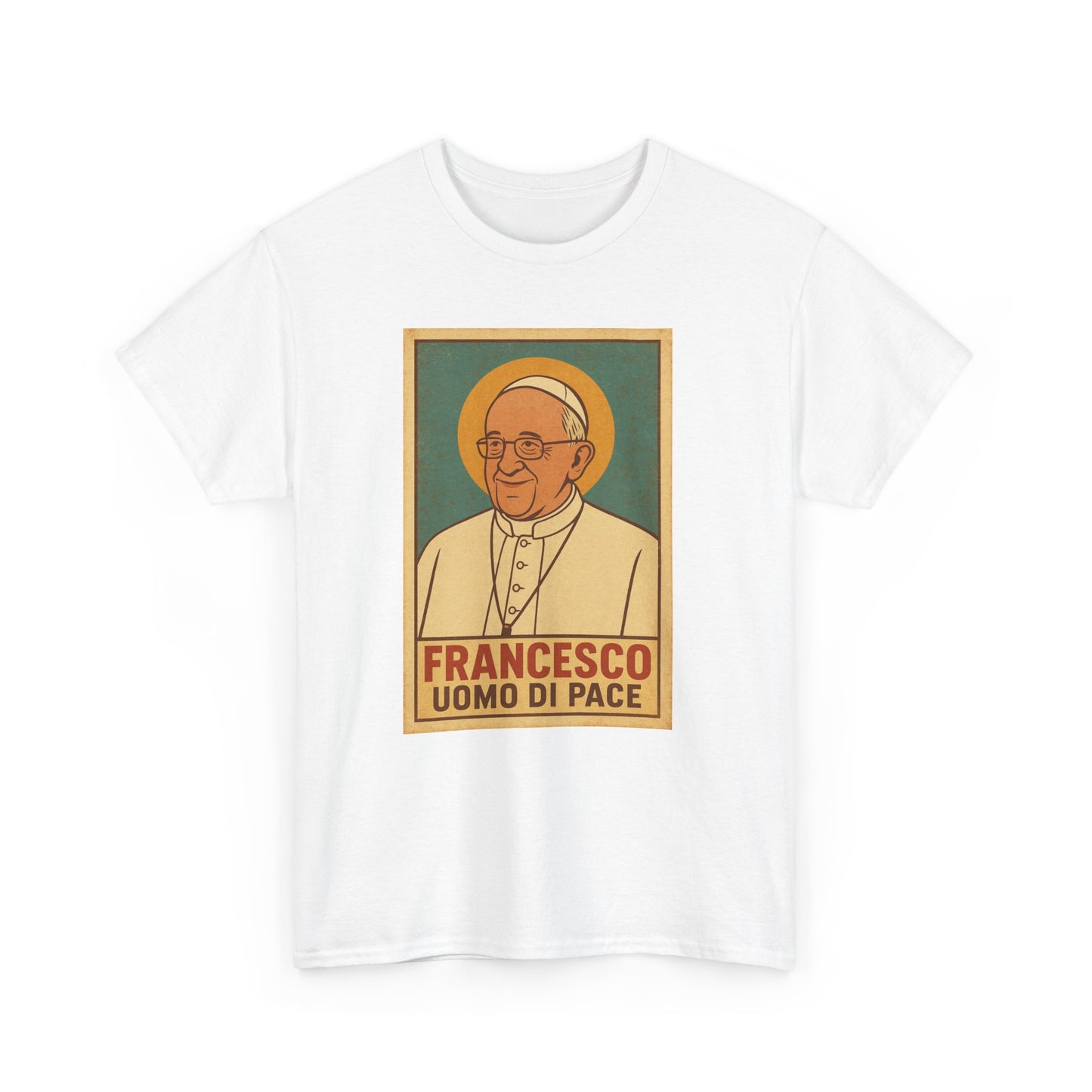 Francis Man of Peace | Retro Poster Illustration of Pope Francis