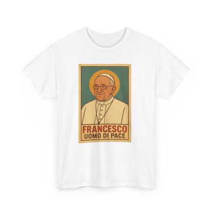 Francis Man of Peace | Retro Poster Illustration of Pope Francis