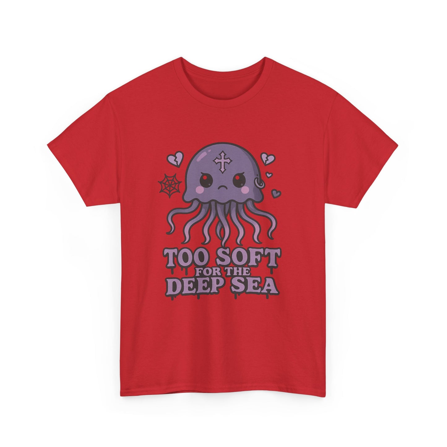 Too Soft for the Deep Sea  Pastel Goth Jellyfish T-Shirt Design