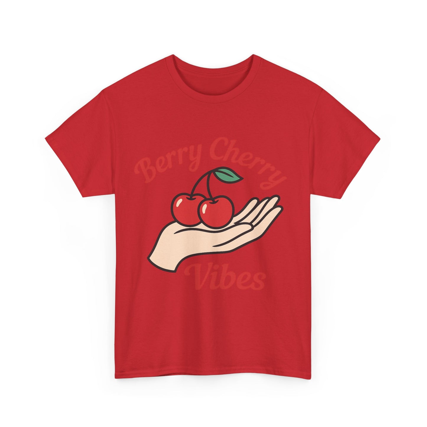 Berry Cherry Vibes Italian Design Art Hand Offering Cherry Retro Style