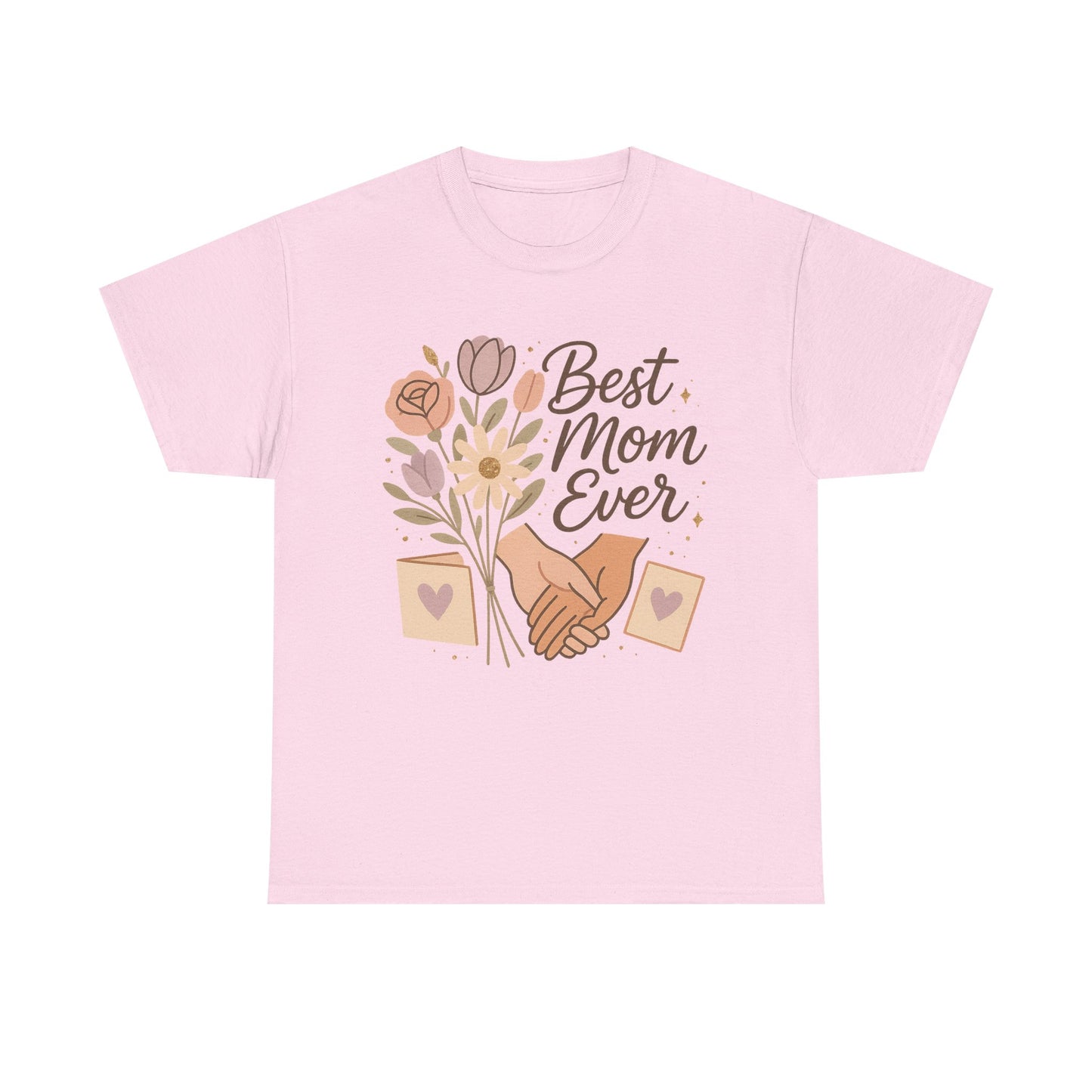 Best Mom Ever Floral Hands Vintage Mother's Day Illustration