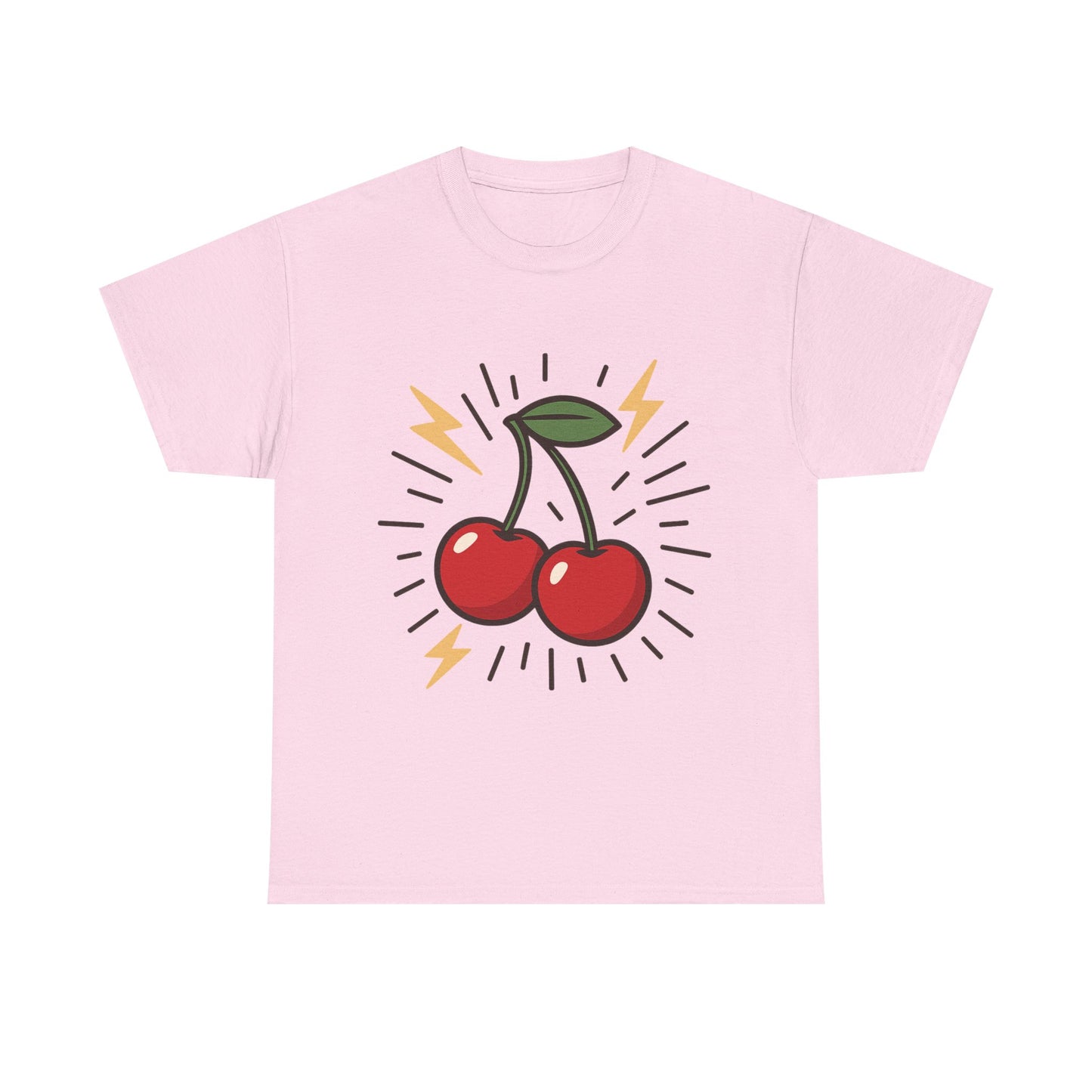 Cherry Energy Italian Design Art Power Burst Fruit with Lightning Style