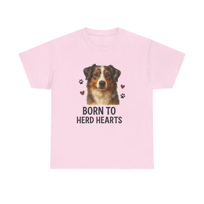 Australian Shepherd Lover Shirt  Born to Herd Hearts Dog Mom T-shirt