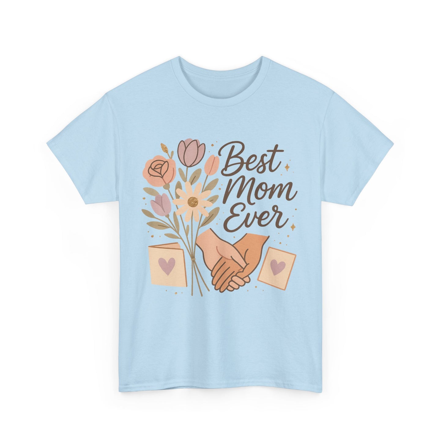 Best Mom Ever Floral Hands Vintage Mother's Day Illustration