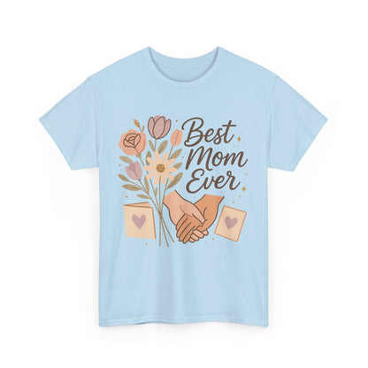 Best Mom Ever Floral Hands Vintage Mother's Day Illustration
