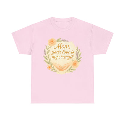 Mom Your Love Is My Strength Floral Mother's Day Quote in Italian