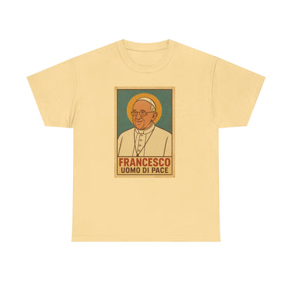 Francis Man of Peace | Retro Poster Illustration of Pope Francis