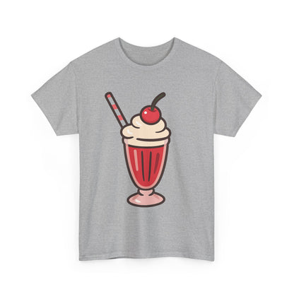 Cherry Soda Float Italian Design Art Retro Diner Milkshake with Whipped Cream and Cherry