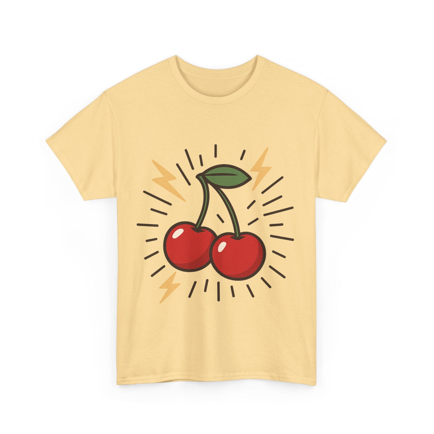 Cherry Energy Italian Design Art Power Burst Fruit with Lightning Style
