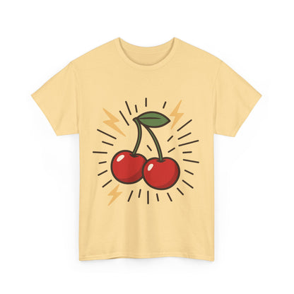 Cherry Energy Italian Design Art Power Burst Fruit with Lightning Style