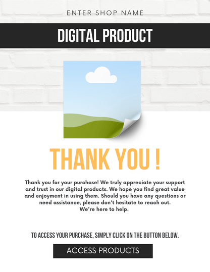 Digital Product Download Template Editable Canva Design for Businesses