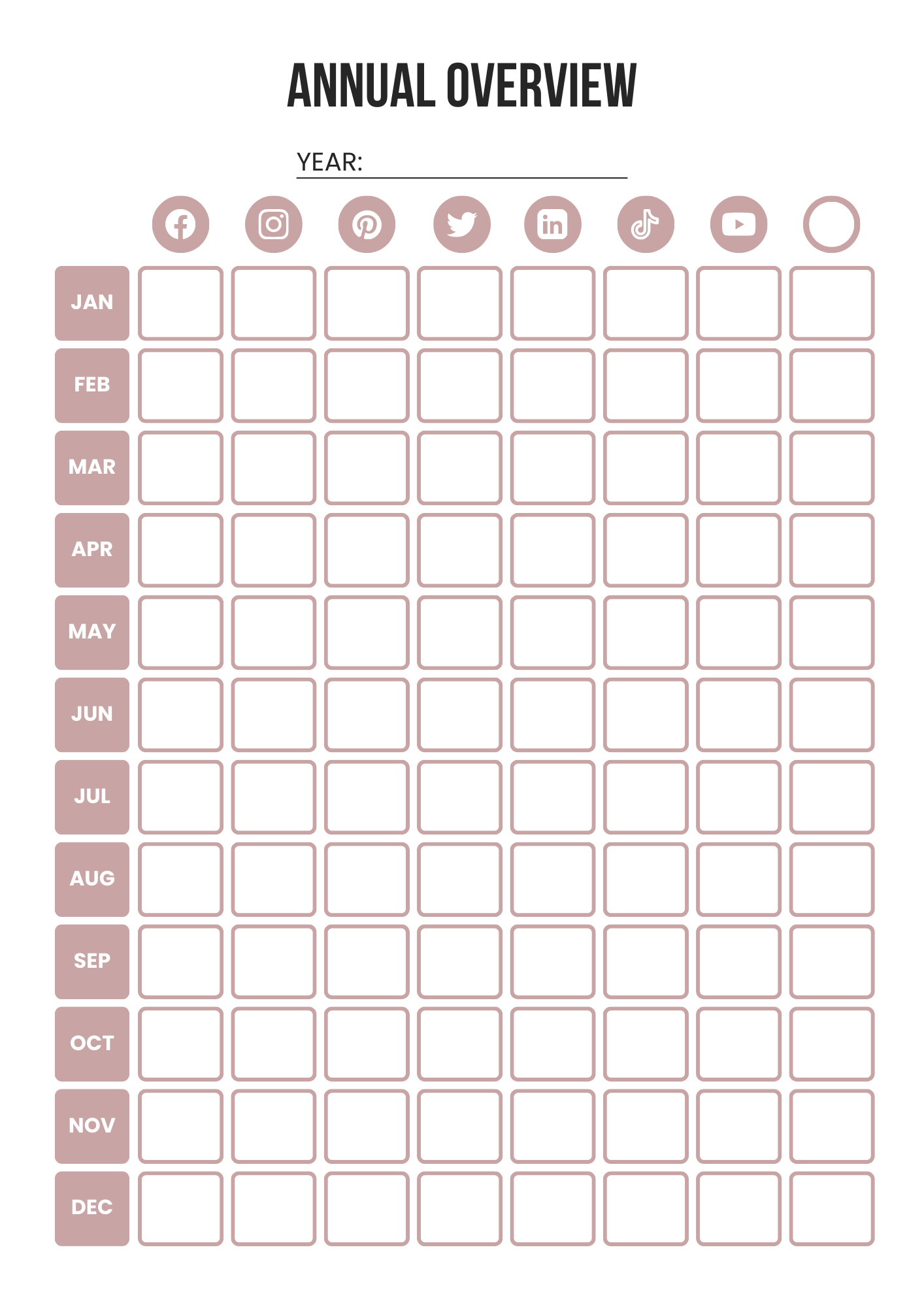 Social Media Planner 2025 – Editable Canva Template for Instagram, TikTok, Pinterest & Content Strategy