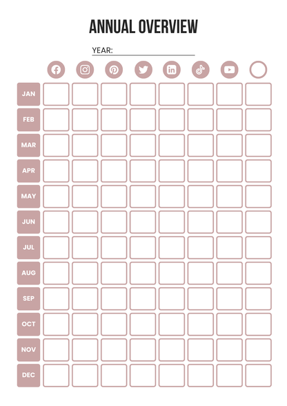 Social Media Planner 2025 – Editable Canva Template for Instagram, TikTok, Pinterest & Content Strategy