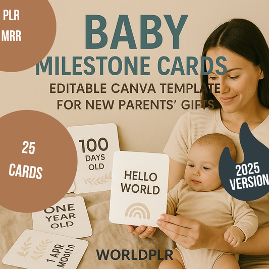 Baby Milestone Cards Editable Canva Template for New Parents Gifts