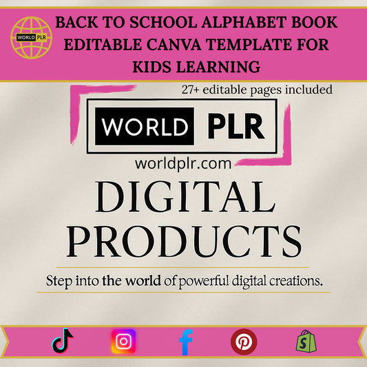 Back to School Alphabet Book Editable Canva Template for Kids Learning