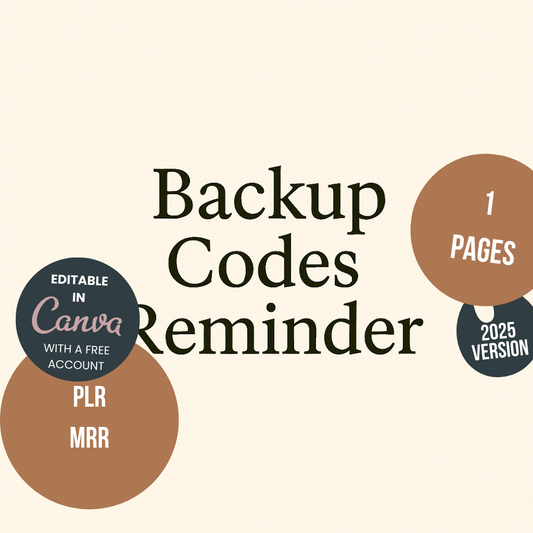 Backup codes Reminder
